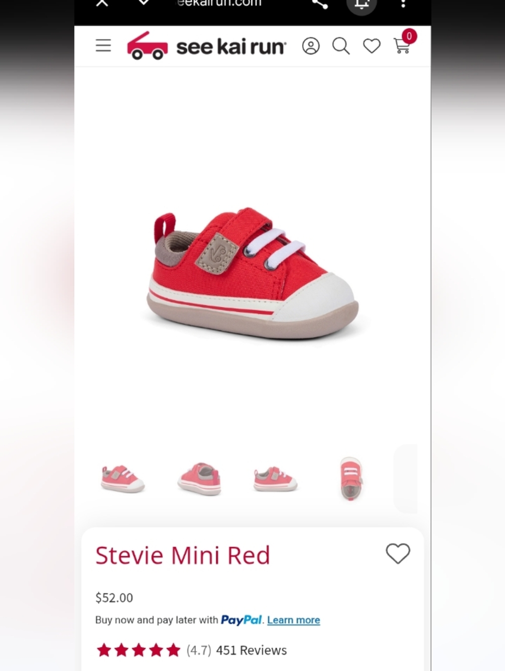 See Kai Run Red and White Kids Sneakers